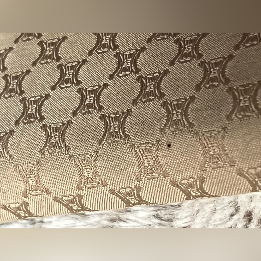 Celine Beige Macadam Canvas W/ Croc Embossed Leat… - image 5